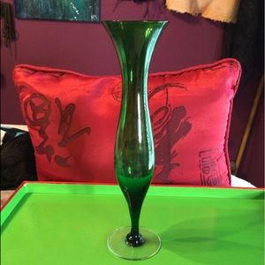 Vintage Green Glass Vase